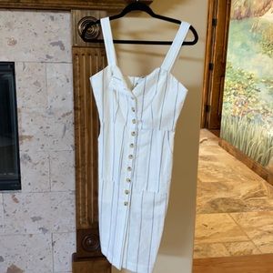 NWOT - Forever 21 linen button pin stripe dress